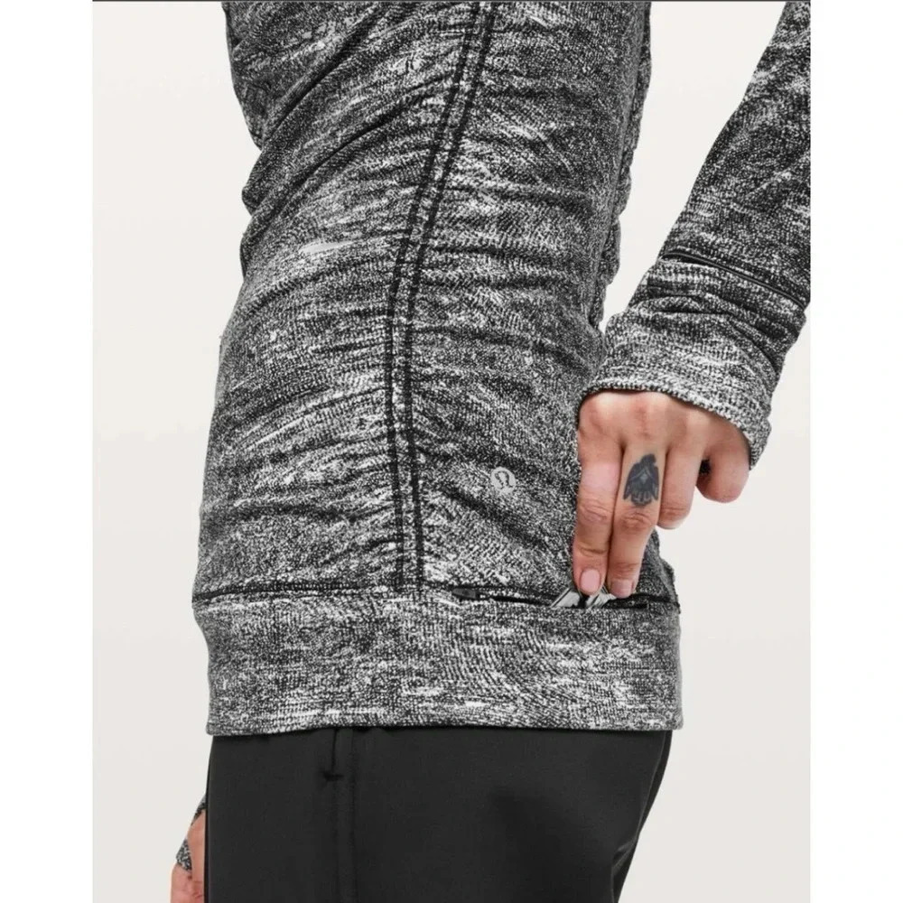 Lululemon Cypress Kiss Half Zip in Rush Jacquard Black White Size 6 - Picture 14 of 15